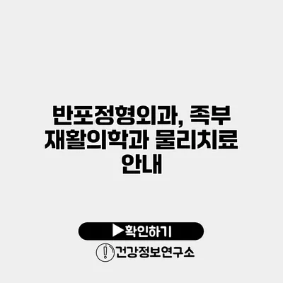 반포정형외과, 족부 재활의학과 물리치료 안내