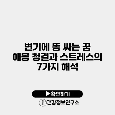 변기에 똥 싸는 꿈 해몽 청결과 스트레스의 7가지 해석