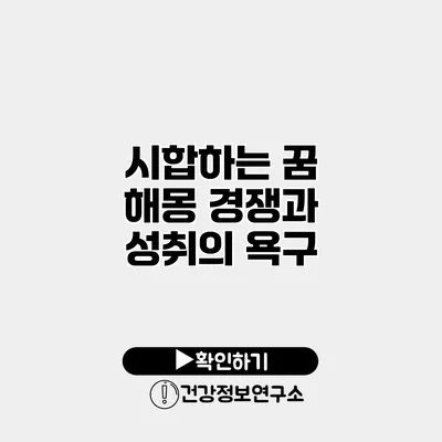 시합하는 꿈 해몽 경쟁과 성취의 욕구