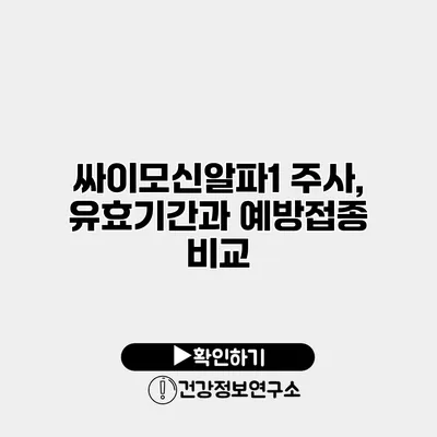 싸이모신알파1 주사, 유효기간과 예방접종 비교