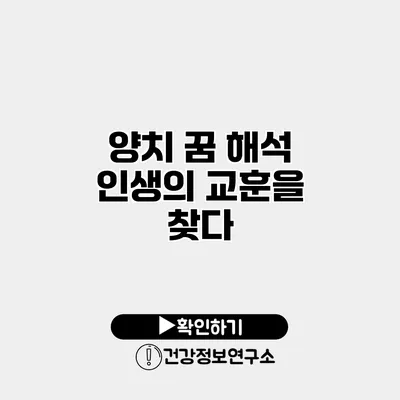 양치 꿈 해석 인생의 교훈을 찾다