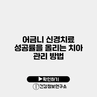 어금니 신경치료 성공률을 올리는 치아 관리 방법