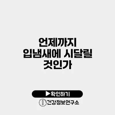언제까지 입냄새에 시달릴 것인가?