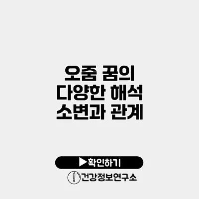 오줌 꿈의 다양한 해석 소변과 관계