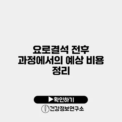 요로결석 전후 과정에서의 예상 비용 정리