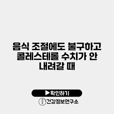 음식 조절에도 불구하고 콜레스테롤 수치가 안 내려갈 때