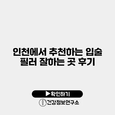 인천에서 추천하는 입술 필러 잘하는 곳 후기