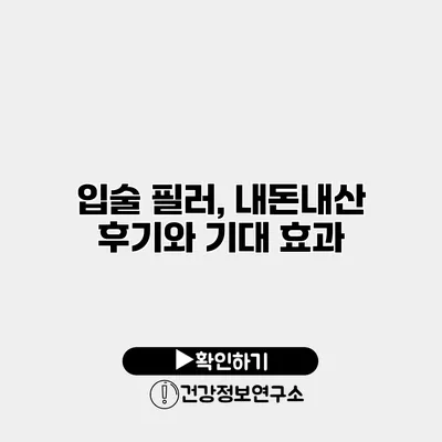 입술 필러, 내돈내산 후기와 기대 효과