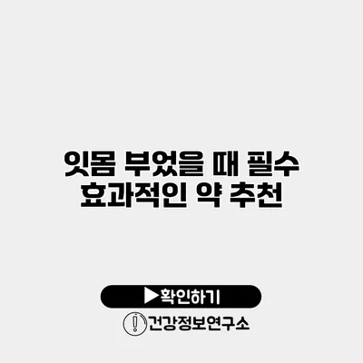 잇몸 부었을 때 필수 효과적인 약 추천