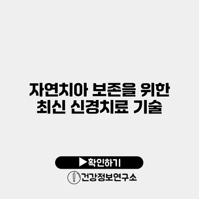 자연치아 보존을 위한 최신 신경치료 기술
