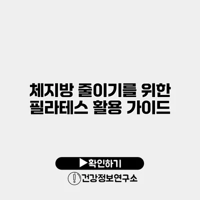 체지방 줄이기를 위한 필라테스 활용 가이드