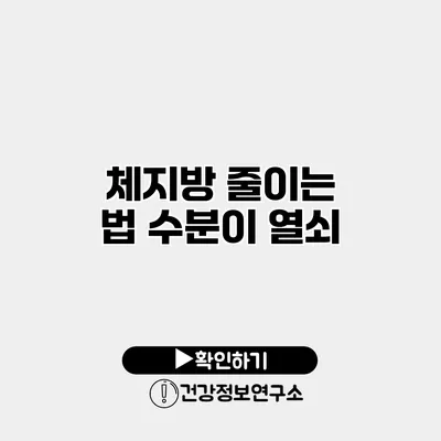 체지방 줄이는 법 수분이 열쇠