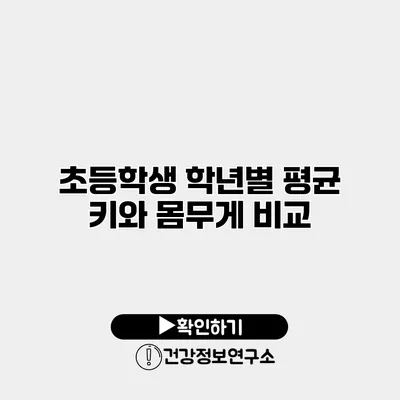 초등학생 학년별 평균 키와 몸무게 비교