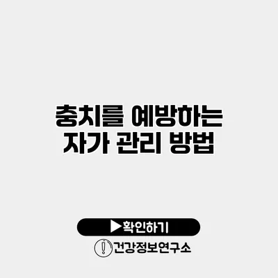 충치를 예방하는 자가 관리 방법