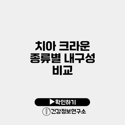 치아 크라운 종류별 내구성 비교