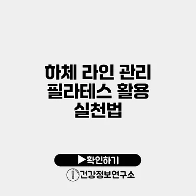 하체 라인 관리 필라테스 활용 실천법