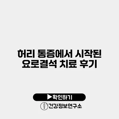 허리 통증에서 시작된 요로결석 치료 후기