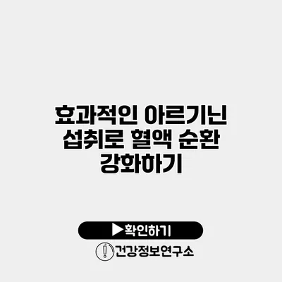 효과적인 아르기닌 섭취로 혈액 순환 강화하기