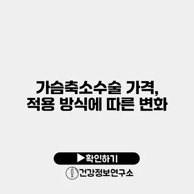 가슴축소수술 가격, 적용 방식에 따른 변화