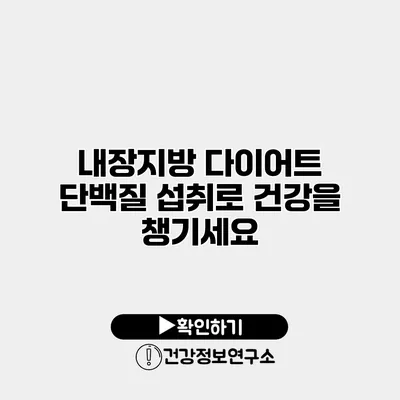 내장지방 다이어트 단백질 섭취로 건강을 챙기세요
