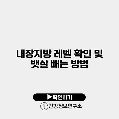 내장지방 레벨 확인 및 뱃살 빼는 방법