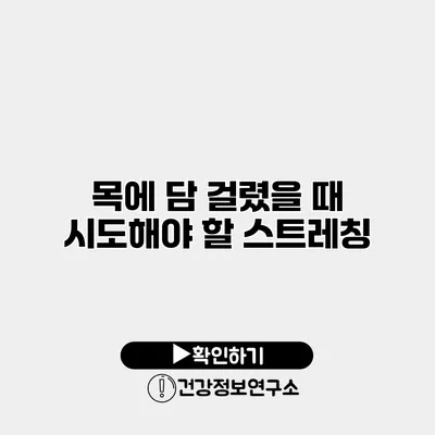 목에 담 걸렸을 때 시도해야 할 스트레칭