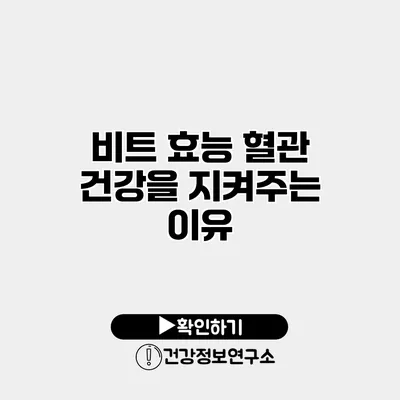 비트 효능 혈관 건강을 지켜주는 이유