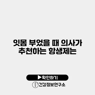 잇몸 부었을 때 의사가 추천하는 항생제는?