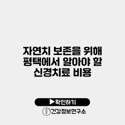 자연치 보존을 위해 평택에서 알아야 할 신경치료 비용