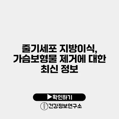 줄기세포 지방이식, 가슴보형물 제거에 대한 최신 정보