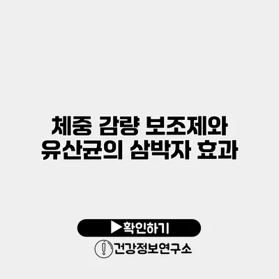 체중 감량 보조제와 유산균의 삼박자 효과
