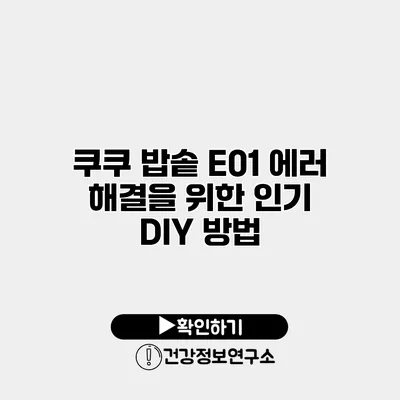 쿠쿠 밥솥 E01 에러 해결을 위한 인기 DIY 방법